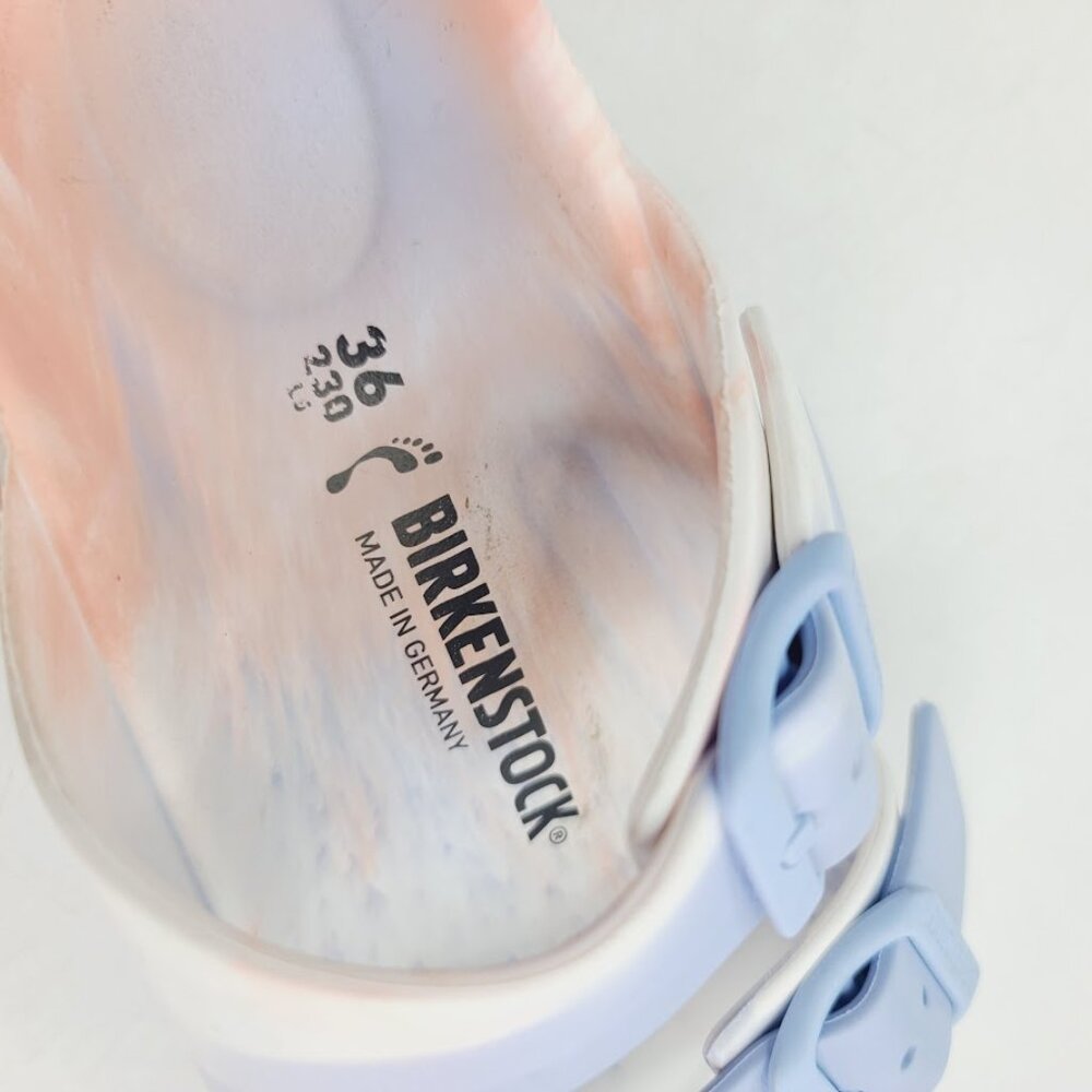 Birkenstock Women's Skyblue Coral Arizona Dual Strap Slide‎ Sandal Size 5 - Picture 6 of 7